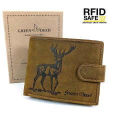 GREEN DEED szarvas nyomatos, RFID védett nyelves bőr pénztárca AGA6002LT