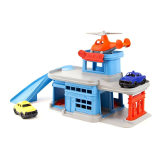 Green Toys Többszintes garázs tartozékokkal (kék) autópálya és játékautó