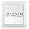 Greenlux GXKP027 Kétpólusú kettős kapcsoló jelzőfénnyel PREMIUM fehér 250V 10A