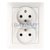 Greenlux GXKP038 Dupla csatlakozóaljzat PREMIUM fehér 250V 16A 2x(2P+PE)