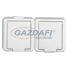 Greenlux GXNP009 Dupla csatlakozóaljzat csapófedéllel JANTAR 250V 16A 2x(2P+PE). villanyszerelés