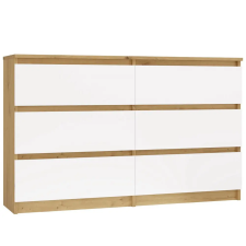 Greensite M6 120 fiókos szekrény, 120x75x30 cm, tölgy-fehér bútor