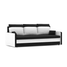 Greensite MILTON kanapéágy, normál szövet, hab töltőanyag, szín - fekete / fehér bútor