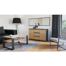 Greensite MIX 2D3S/BA komód, 120x75x40 cm, antracit-tölgy (tölgy komódtetővel) bútor
