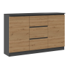 Greensite Riano MIX 2D3S 120 komód, antracit-tölgy