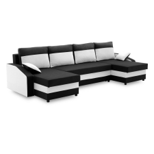 Greensite Sparta sarokkanapé, 1 ágyneműtartóval, szövet anyag, univerzális oldal, bonell töltet, fekete - fehér bútor