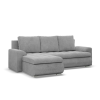 Greensite Tokio sarokkanapé, 2 ágyneműtartóval, kordbársony, baloldali, szürke