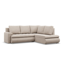 Greensite Tokio sarokkanapé, L alakú háttámlával, 2 ágyneműtartóval, bársony, jobboldali, bézs bútor