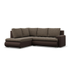 Greensite Tokio sarokkanapé, L alakú háttámlával, 2 ágyneműtartóval, fonott + műbőr, baloldali, barna