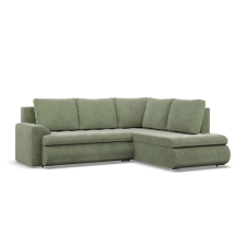 Greensite Tokio sarokkanapé, L alakú háttámlával, 2 ágyneműtartóval, kordbársony, jobboldali, zöld bútor