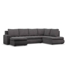 Greensite Tokio U sarokkanapé, 3 ágyneműtartóval, kordbársony, jobboldali, szürke bútor