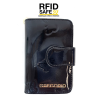 Gregorio RFID védett, pillangó mintás, fekete, kis, két oldalas pénztárca BT-115