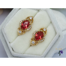  Gréta XP bőrbarát pink köves fülbevaló -18k fülbevaló