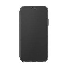 GRIFFIN Apple iPhone XS 5.8 tok álló, bőr SURVIVOR CLEAR WALLET (Flip, 1.2 m ütésálló, átlátszó belső) fekete tok és táska