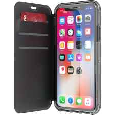 GRIFFIN Survivor Clear Wallet Apple iPhone X / XS Flip Bőrtok - Átlátszó/Fekete (TA43989) tok és táska