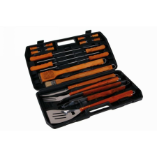 Grill szett inox 18 részes kofferben kerti sütés és főzés