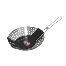 Grill wok összecsukható fogantyúval, átmérő 277 mm x 68 mm kerti sütés és főzés