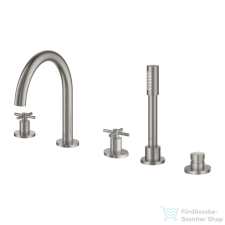 Grohe ATRIO 5 üléses kádtöltő csaptelep zuhanyszettel,alaptest nélkül,Supersteel 29408DC0 csaptelep