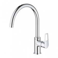 Grohe BauLoop egykaros mosogatócsaptelep, magas C-kifolyó 1/2" - króm csaptelep
