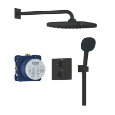 Grohe Precision beépített zuhanyrendszer szögletes zuhanyfejjel Vitalio Comfort 250 matt fekete csaptelep
