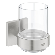 Grohe Start Cube tartozékok Üveg tartóval szuperacél 41097DC0 fürdőszoba kiegészítő