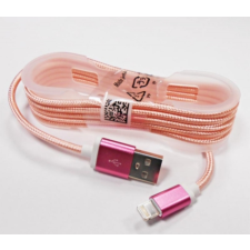  GSM0477J USB kábel iPhone/iPad-hez, lightning kábel, szövet, babarózsaszín tablet kellék
