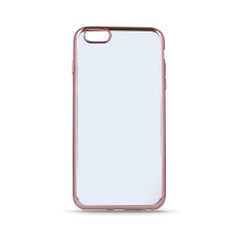 GSMLIVE Samsung G920 Galaxy S6 átlátszó, rose gold keretes vékony szilikon tok tok és táska