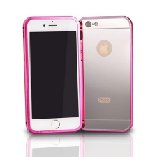 GSMLIVE Samsung G920 Galaxy S6 pink rózsaszín alumínium bumper tükrös hátlaptok tok és táska