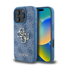 Guess 4G Big Logo iPhone 16 Pro Max kemény hátlap tok, kék GUHCP16X4GMGBL tok és táska