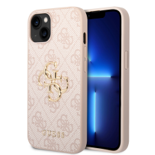 Guess 4G Big Metal Logo Apple iPhone 15 Tok - Rózsaszín (GUHCP15S4GMGPI) tok és táska