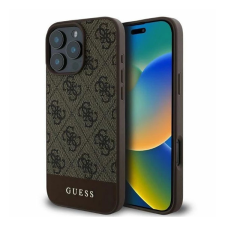 Guess 4G Bottom Stripe Apple iPhone 16 Pro hátlap tok barna GUHCP16LG4GLBR tok és táska