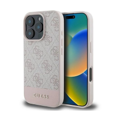 Guess 4G Bottom Stripe Apple iPhone 16 Pro Max hátlap tok rózsaszín GUHCP16XG4GLP tok és táska