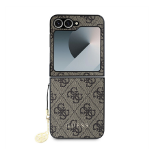 Guess 4G Charm Samsung Galaxy Z Flip6 hátlap tok, barna tok és táska