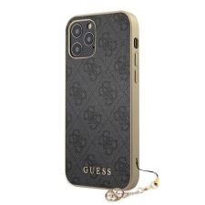 Guess 4G Charm tok iPhone 12/12 Pro 6.1 készülékhez szürke tok és táska