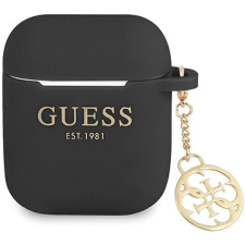 Guess 4G Charms Apple Airpods 1/2 Black szilikon tok fülhallgató, fejhallgató tok