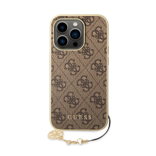 Guess 4G Charms Apple iPhone 14 Pro hátlap tok , barna tok és táska