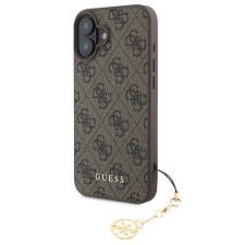 Guess 4G Charms Collection iPhone 16 kemény hátlap tok, barna tok és táska
