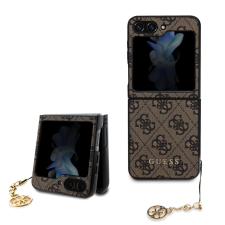 Guess 4G Charms Collection Samsung Galaxy Z Flip 5 kemény hátlap tok, barna tok és táska