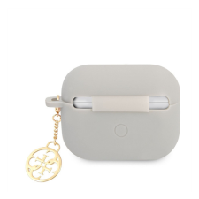 Guess 4G Charms Silicone Apple Airpods Pro tok, szürke fülhallgató, fejhallgató tok