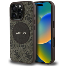 Guess 4G Circle Classic Logo iPhone 16 Pro MagSafe hátlap tok, barna tok és táska