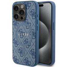 Guess 4G Collection bőr fém logós MagSafe tok iPhone 14 Pro - Kék tok és táska