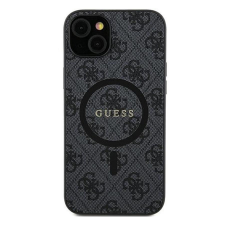 Guess 4G Collection Leather Metal Logo Samsung Galaxy S24 Ultra mágneses tok, fekete tok és táska