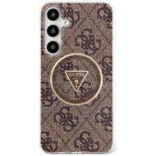 Guess 4G Glitter Triangle Buttons Samsung Galaxy S25 MagSafe kemény hátlap tok, barna tok és táska