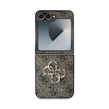 Guess 4G Metal Logo PU Samsung Galaxy Z Flip6 hátlap tok, barna tok és táska