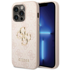 Guess 4G nagy fém logós tok iPhone 15 Pro készülékhez - rózsaszín tok és táska