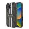 Guess 4G Printed Stripes MagSafe Apple iPhone 16 Plus hátlap tok, barna (GUHMP16MP4RPSW) (GUHMP16MP4RPSW)
