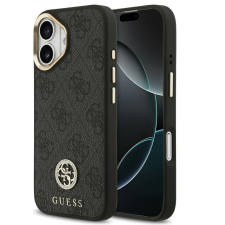 Guess 4G Strass Logo Apple iPhone 17 MagSafe tok kameravédő peremmel, fekete-arany tok és táska