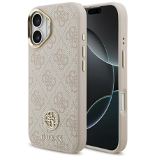 Guess 4G Strass Logo Apple iPhone 17 MagSafe tok kameravédő peremmel, rózsaszín-arany tok és táska
