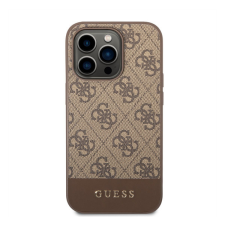 Guess 4G Stripe Apple iPhone 14 Pro Max szilikon hátlap tok, barna tok és táska