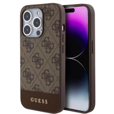 Guess 4G Stripe Magsafe hátlaptok iPhone 15 Pro barna tok és táska